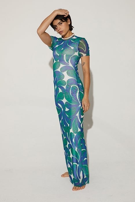 EYVA MESH DRESS GREEN 3