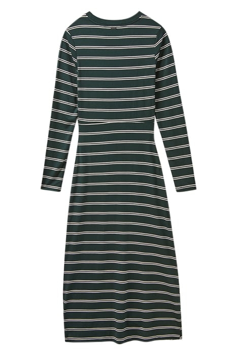 LS KNIT DRESS SCARAB/BLACK/WHITE STRIPE 4