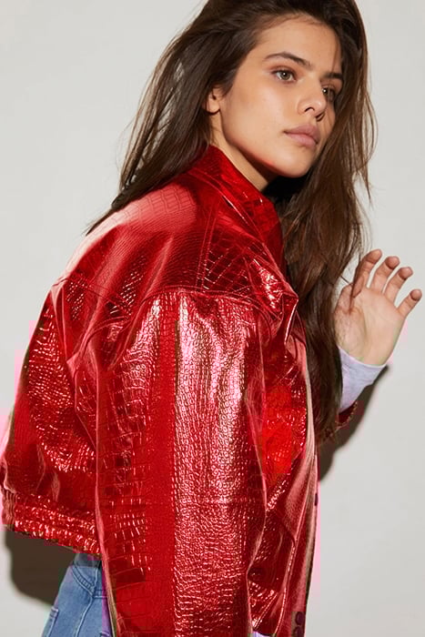 SNAKE BOMBER JACKET RED 3