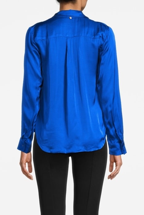 BLUE UNI SATIN BLOUSE LONG SLEEVES BLUE 2