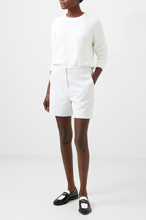 FRENCH CONNECTION WHISPER PINSTRIPE SHORTS SUMMER WHITE/MARI 1