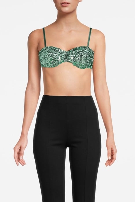 BRA WITH SEQUINS GREEN 1