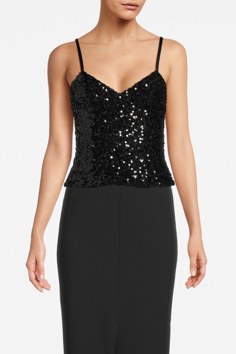 SEQUINNED-TULLE TOP BLACK 1
