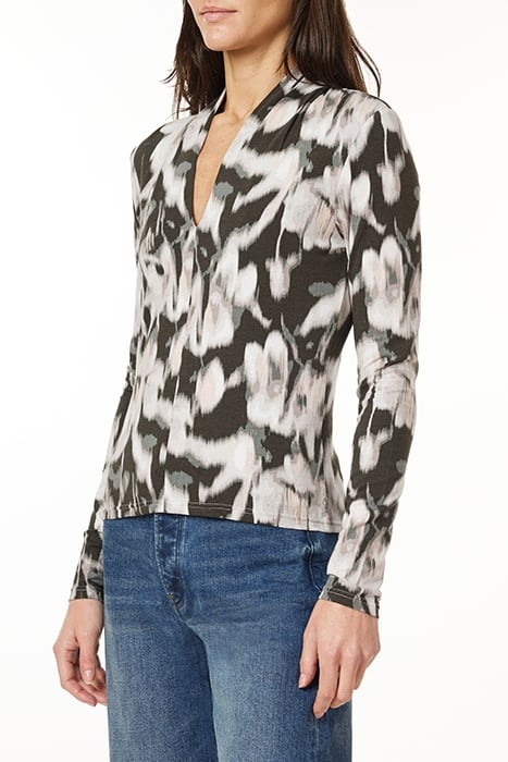 LONG SLEEVE KNIT TOP BLURRED FLORAL 5