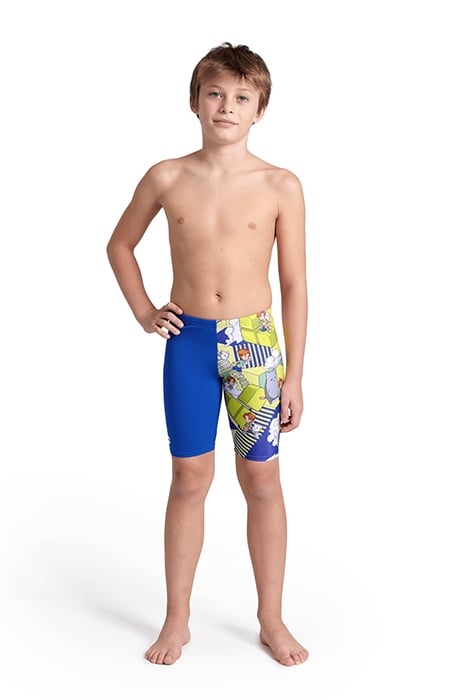 BOY'S ARENA FANTASIZE SWIM JAMMER MULTI GREY-ROYAL 3