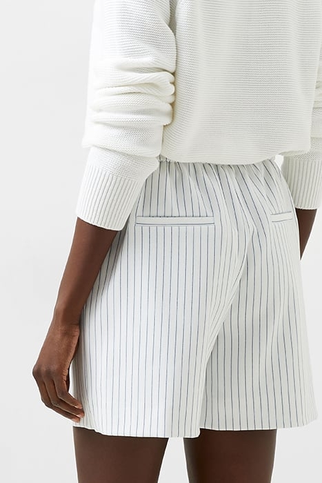FRENCH CONNECTION WHISPER PINSTRIPE SHORTS SUMMER WHITE/MARI 6