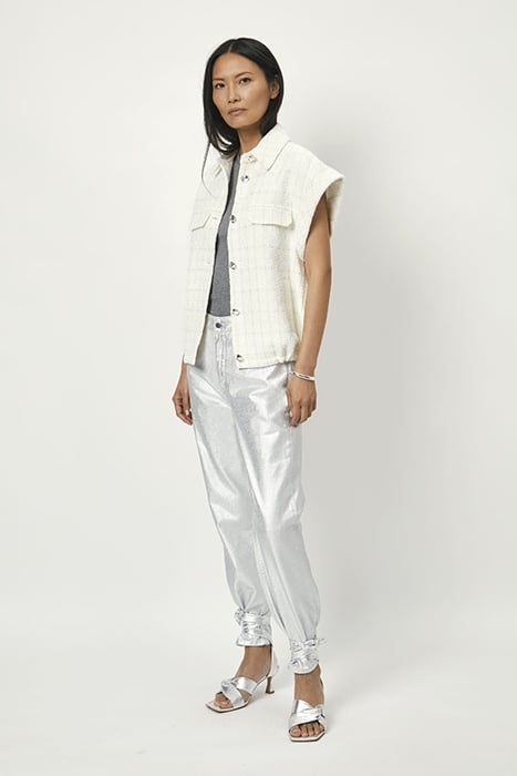 DENVER BOUCLÉ WAISTCOAT BUTTER CREAM 1