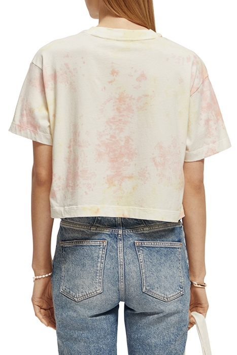 TIE DYE CROPPED LOOSE FIT T-SHIRT IN ORGANIC COTTON BLUSH PE 2