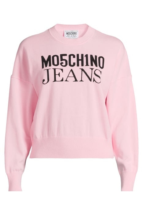 JACQUARD LOGO COTTON SWEATER PINK 3