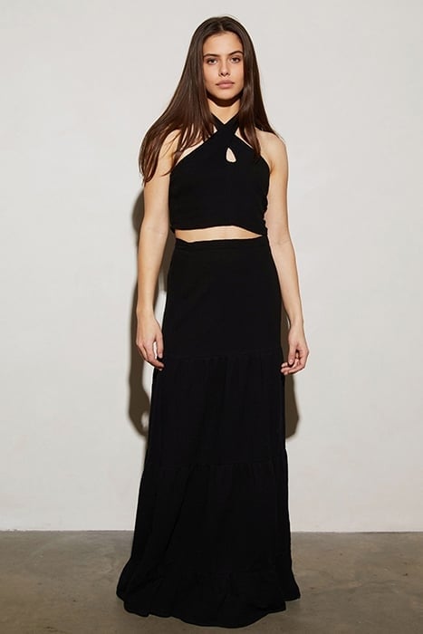 PALOMA WRAP SKIRT LONG BLACK 1