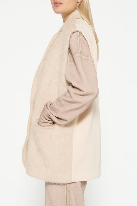 HAIRY SLEEVELESS BLAZER SEPIA SAND 5