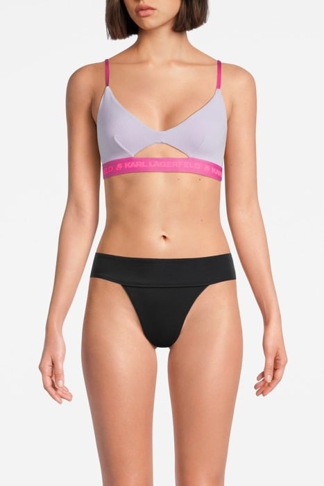 RIB PEEPHOLE LOGO BRA PASTEL LILAC 1
