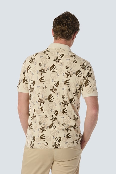 POLO PIQUE ALLOVER PRINTED GARMENT DYED STRETCH CEMENT 2