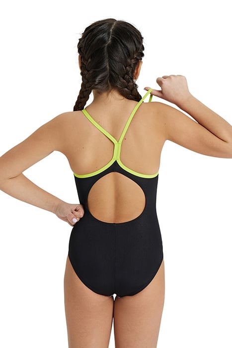 GIRL'S CRAZY ARENA SWIMSUIT LIGHTDROP BA BLACK-SOFT GREEN 2