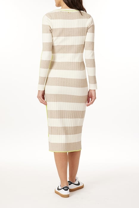 SPORTY STRIPE DRESS OATMEAL HEATHER STRIPE 2