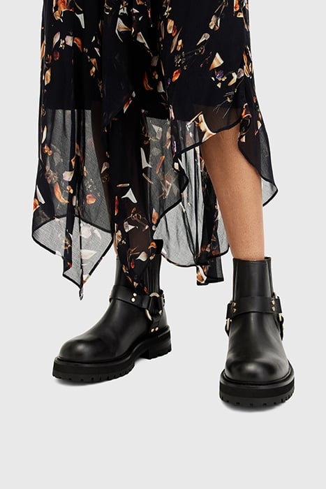 MADDIE BIKER BOOT BLACK/WARM BRASS 2