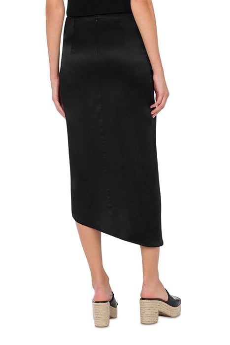 STRETCH VISCOSE SATIN SKIRT BLACK 2