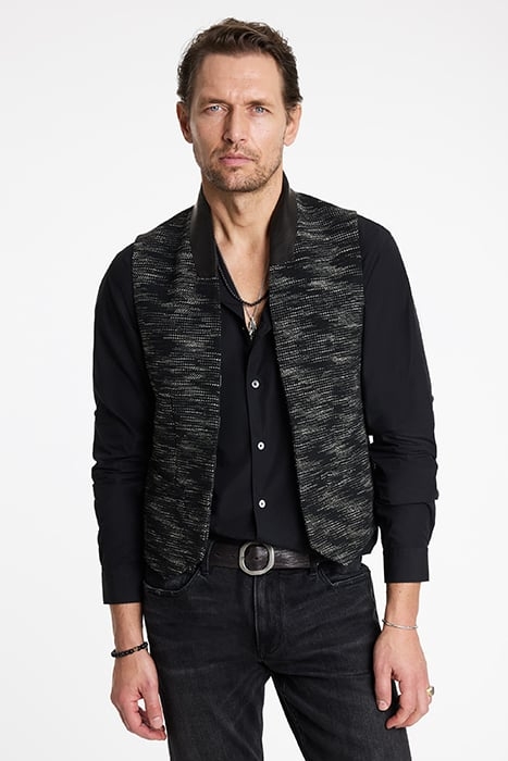 SHAWL COLLAR H B CLOSURE VEST NOIR 1