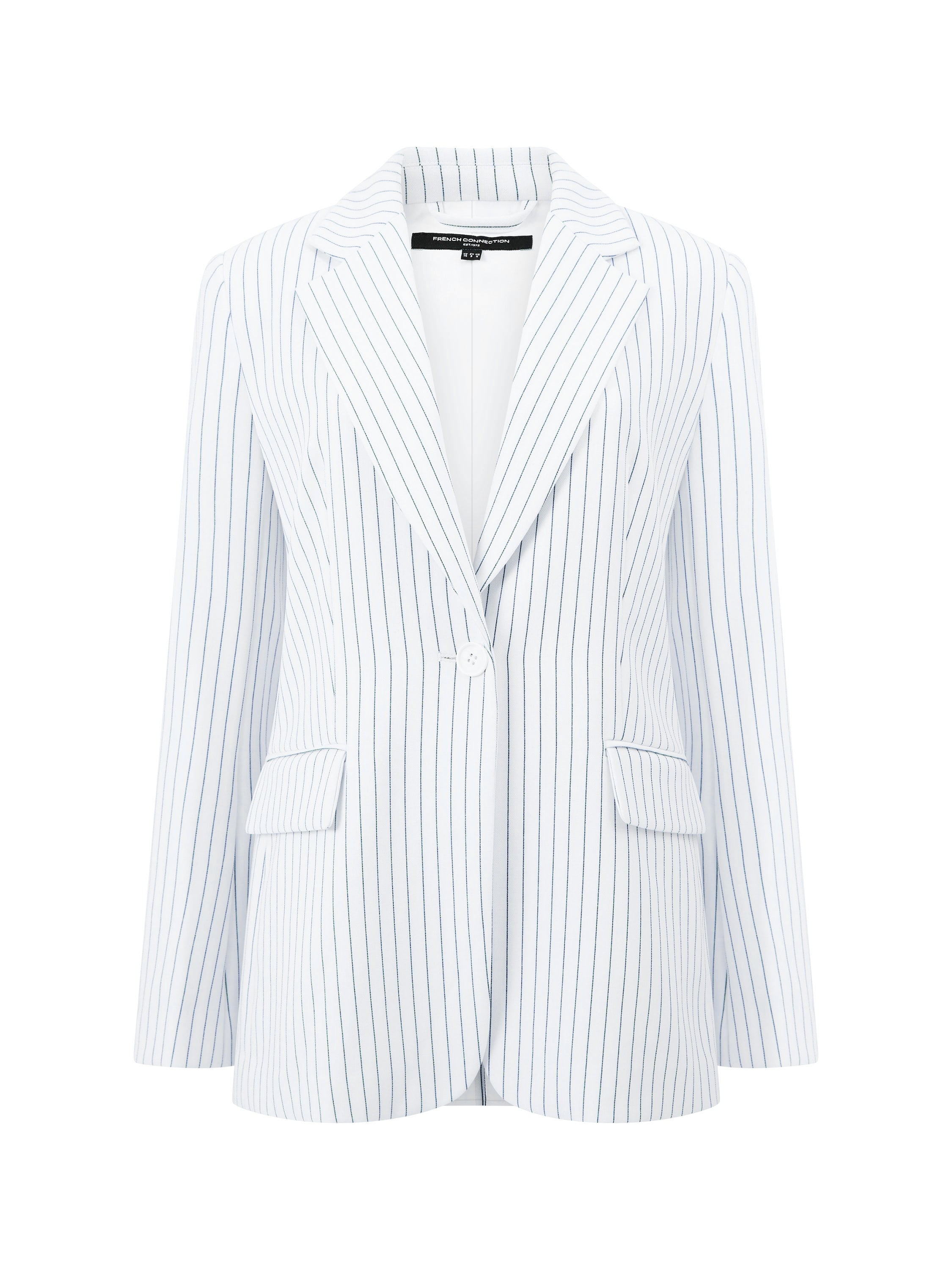 FRENCH CONNECTION WHISPER PINSTRIPE JACKET SUMMER WHITE/MARI 4