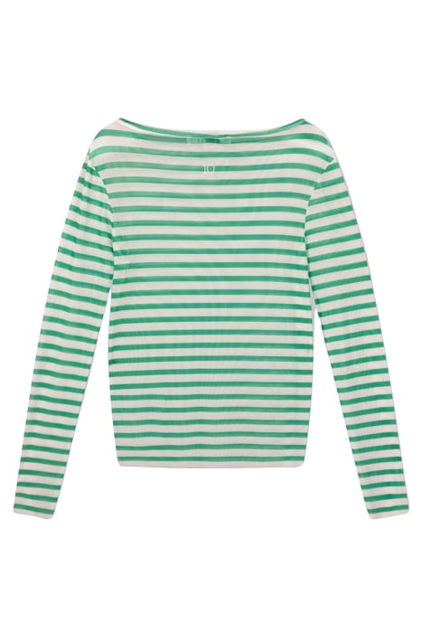 MESH TEE STRIPE ECRU/APPLE GREEN 4