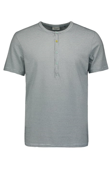 T-SHIRT GRANDDAD STRIPES GARMENT DYED SKY 1