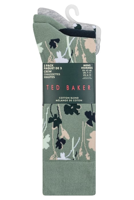 3PK MENS NON TERRY CREW GREEN 6