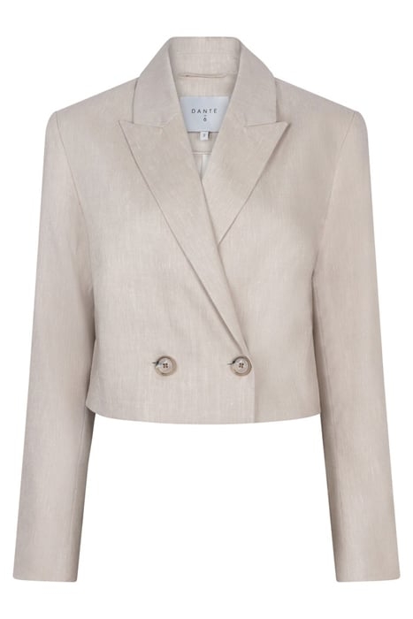 ACEDIA CROPPED LINEN BLAZER WHISPER CHALK 3