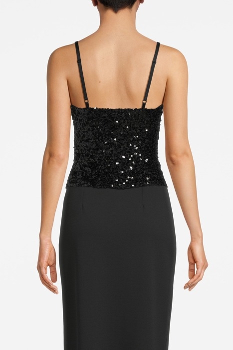 SEQUINNED-TULLE TOP BLACK 2