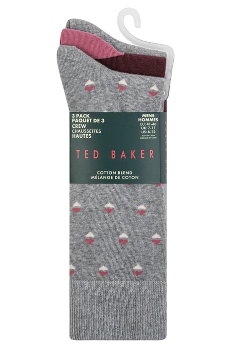 3PK MENS NON TERRY CREW MEDIUM GREY 6