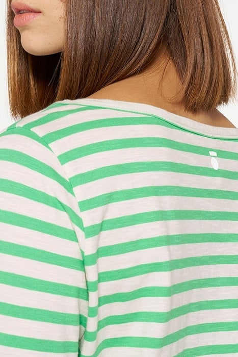 LONGSLEEVE TEE STRIPES ECRU/APPLE GREEN 5