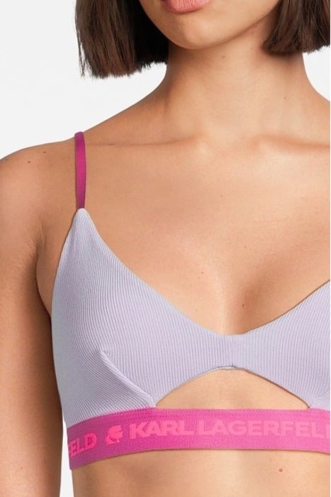 RIB PEEPHOLE LOGO BRA PASTEL LILAC 4