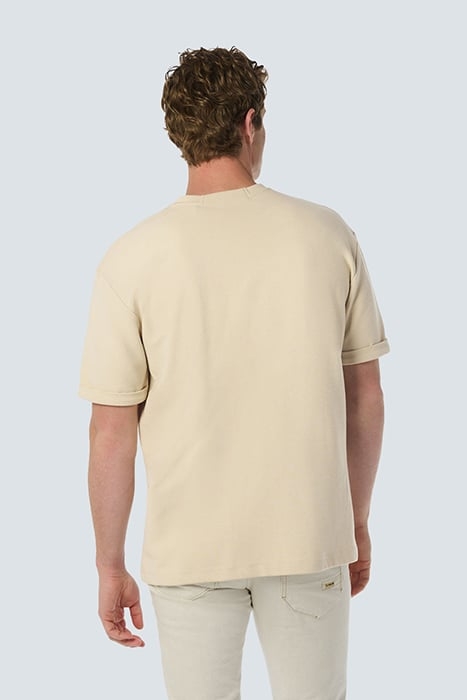 T-SHIRT CREWNECK SOLID JACQUARD CEMENT 2