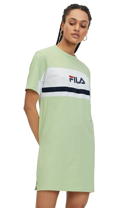 LISHUI BLOCKED TEE DRESS SMOKE GREENBRIGHT WHITE 1
