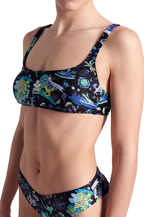 WOMEN'S ARENA FUN PLANET BIKINI BRALETTE BLACK-MULTI 4
