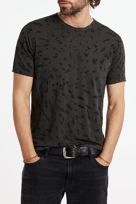 JOSE SS PRINTED LEOPARD BURNOUT CREW WOOD BROWN 1