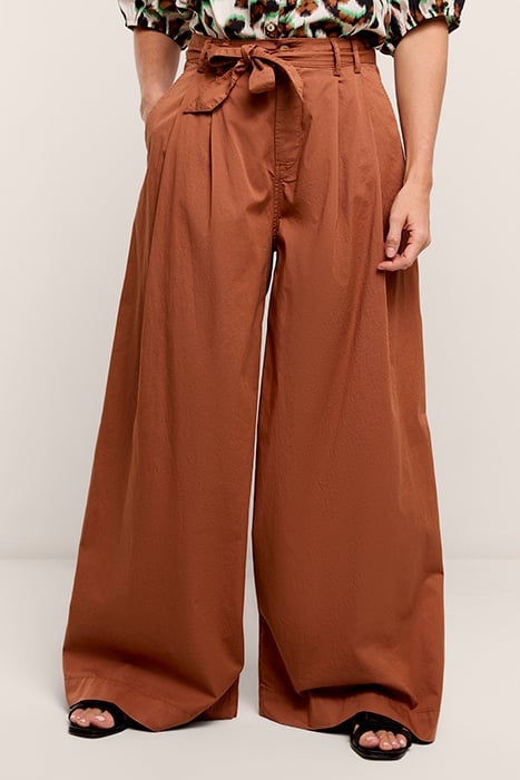 WIDELEG PANTS LIGHT WEIGHT TWILL CACAO 1