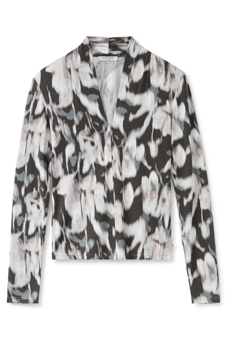 LONG SLEEVE KNIT TOP BLURRED FLORAL 3