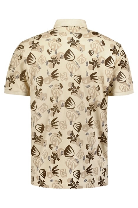 POLO PIQUE ALLOVER PRINTED GARMENT DYED STRETCH CEMENT 5