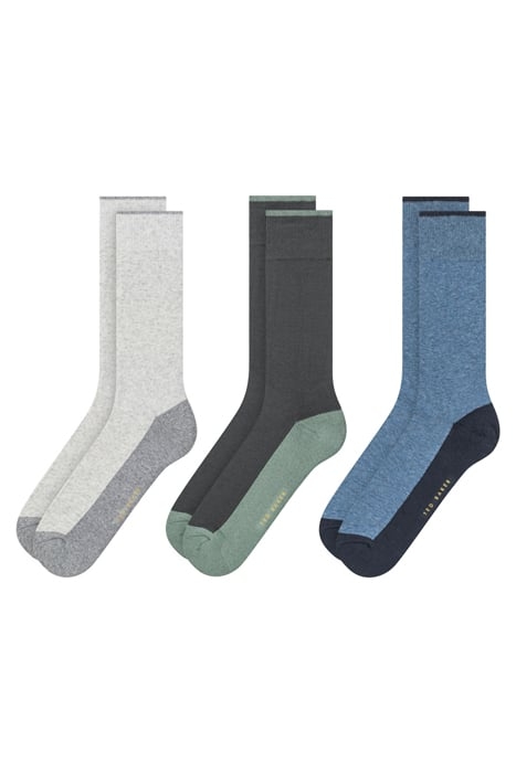 3PK MENS 1/2 TERRY CREW BLACK 1