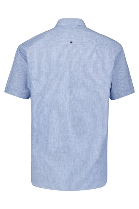 SHIRT SHORT SLEEVE 2 TONE WITH LINEN COBALT 5