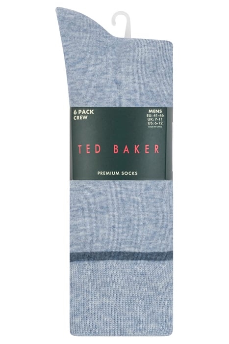 6PK MENS NON TERRY CREW BLUE 6