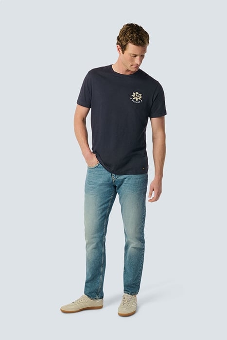 T-SHIRT CREWNECK PLACED PRINTS GARMENT DYED SLUB NIGHT 3