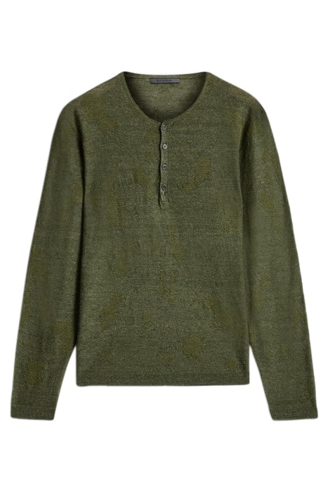 AGUSTIN REGULAR FIT LS HENLEY WITH DISTR TARP GREEN 2