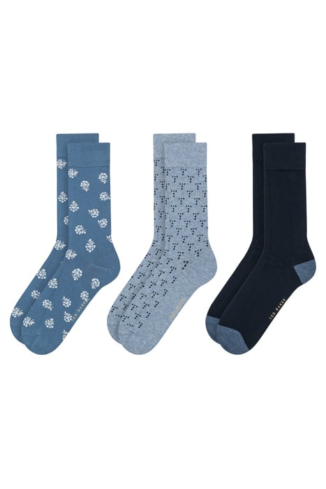 3PK MENS NON TERRY CREW BLUE 1