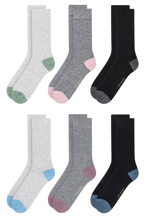 6PK MENS NON TERRY CREW BLACK 1