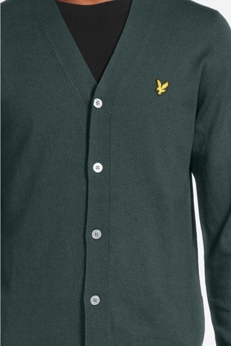 COTTON MERINO V NECK CARDIGAN ARGYLE TEAL 4