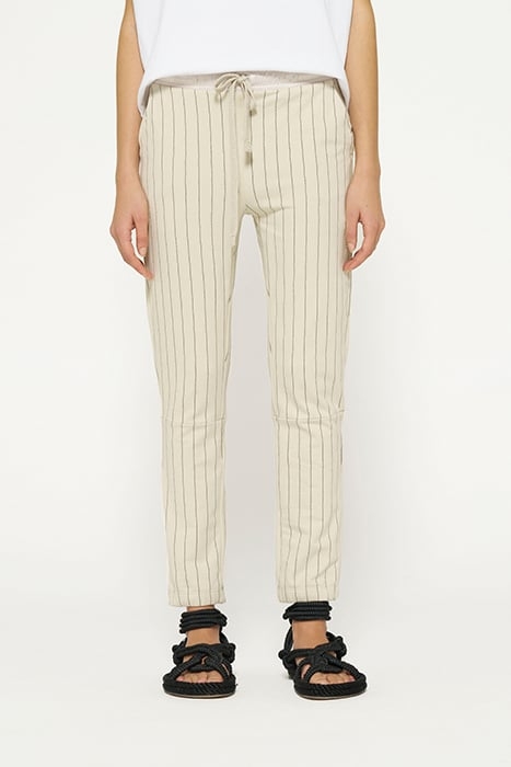 CROPPED JOGGER PINSTRIPE LIGHT SAFARI 1