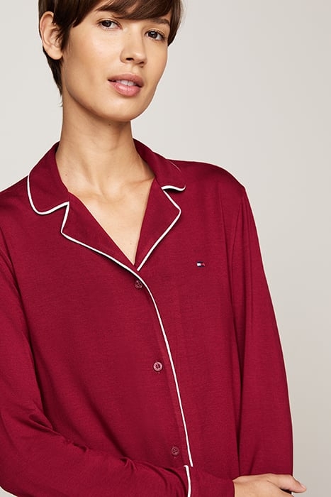 RELAXED FIT LONG SLEEVE PYJAMA SET, RED 4