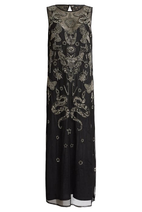 RYE EMB MAXI DRESS BLACK/GUNMETAL 3