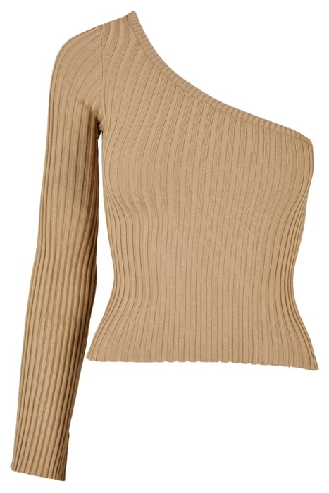 LADIES SHORT RIB KNIT ONE SLEEVE SWEATER UNIONBEIGE 3